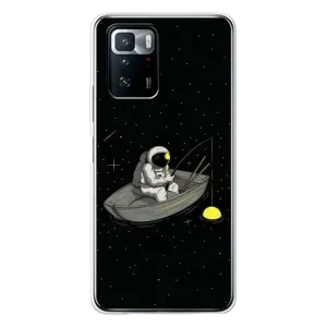 Силиконовый Чехол с принтом "Космонавты" на Xiaomi POCO X3 GT (Космонавт на рыбалке)