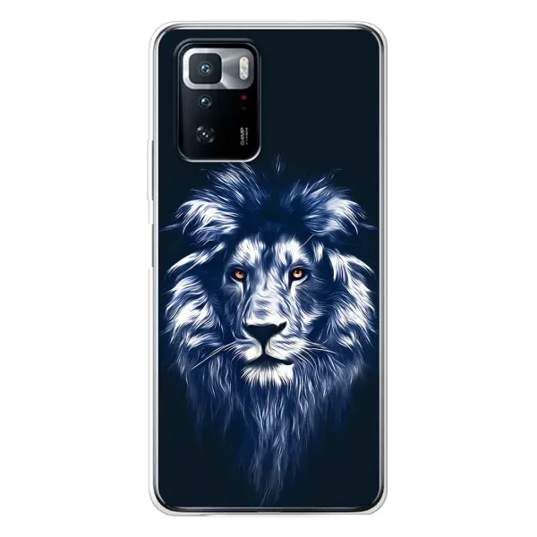 Чехол с рисунком «Лев - синий» для Xiaomi POCO X3 GT Чехол с рисунком «Лев - синий» для Xiaomi POCO X3 GT