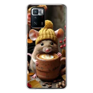 Чехол с рисунком «Мышка с кофе» для Xiaomi POCO X3 GT