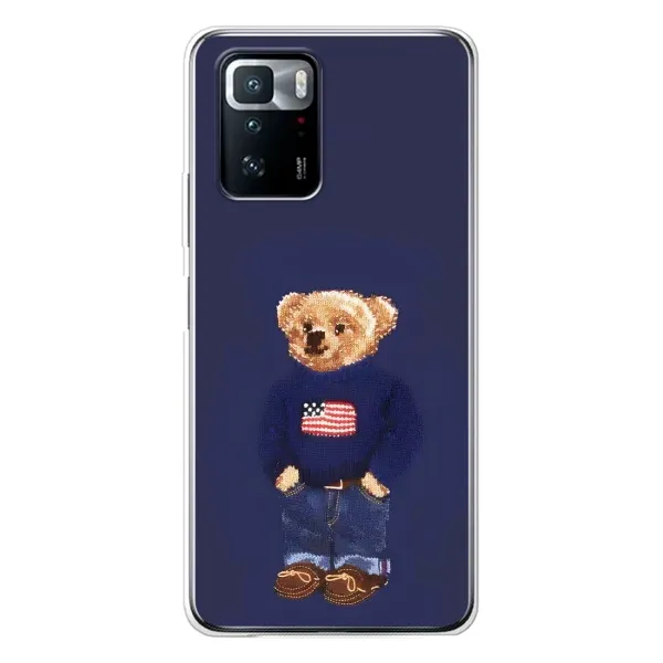 Чехол с рисунком «Мишка USA» для Xiaomi POCO X3 GT Чехол с рисунком «Мишка USA» для Xiaomi POCO X3 GT