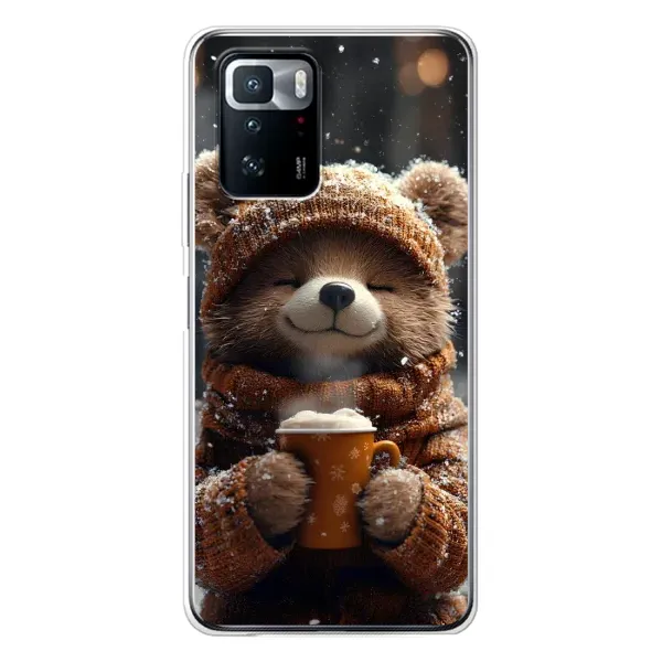 Чехол с рисунком «Медвежонок с кофе» для Xiaomi POCO X3 GT Чехол с рисунком «Медвежонок с кофе» для Xiaomi POCO X3 GT