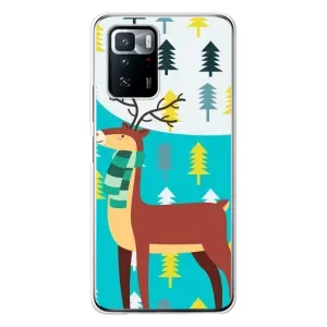 Силиконовый бампер с картинкой животных для Xiaomi POCO X3 GT (Олень с шарфом)