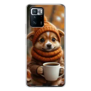 Чехол с рисунком «Собачка с кофе» для Xiaomi POCO X3 GT