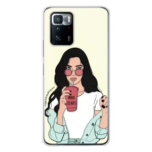 Силиконовый Чехол на Xiaomi POCO X3 GT с картинкой Стильных Девушек (С напитком)
