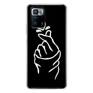 Чехлы (Знак сердечка) на Xiaomi POCO X3 GT (Сердце на черном)