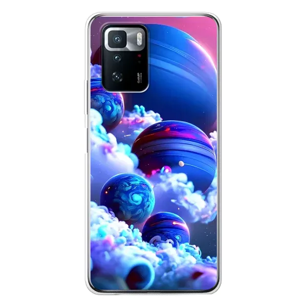 Чехол с рисунком «Синие планеты» для Xiaomi POCO X3 GT