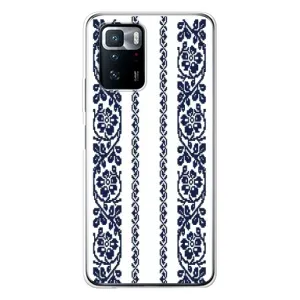 Силиконовый Чехол на Xiaomi POCO X3 GT с картинкой Вышиванки (Синяя вышиванка)