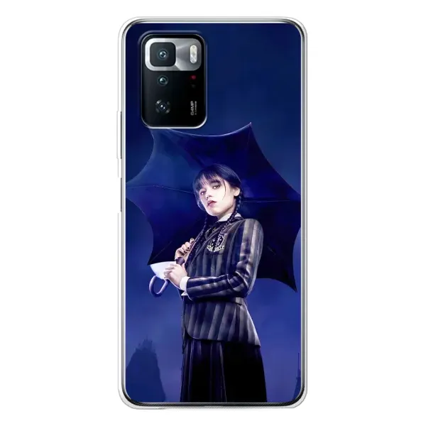 Чехол с рисунком «Уэнсдей с зонтом» для Xiaomi POCO X3 GT Чехол с рисунком «Уэнсдей с зонтом» для Xiaomi POCO X3 GT