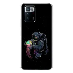 Силиконовый Чехол с принтом "Космонавты" на Xiaomi POCO X3 GT (В руках земля)