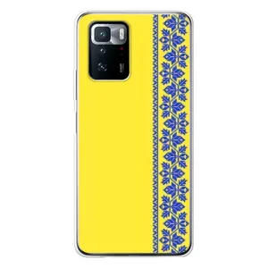 Силиконовый Чехол на Xiaomi POCO X3 GT (Вышиванка на желтом)
