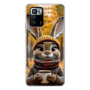 Чехол с рисунком «Зайчик с кофе» для Xiaomi POCO X3 GT