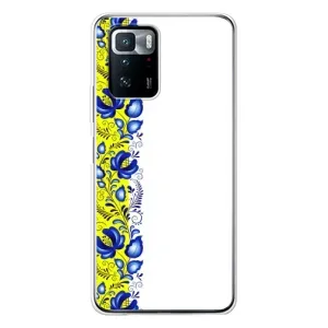 Силиконовый Чехол на Xiaomi POCO X3 GT с картинкой Вышиванки (Желто-синяя вышиванка)