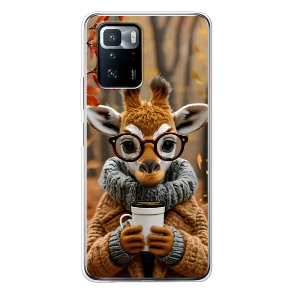 Чехол с рисунком «Жираф с кофе» для Xiaomi POCO X3 GT Чехол с рисунком «Жираф с кофе» для Xiaomi POCO X3 GT