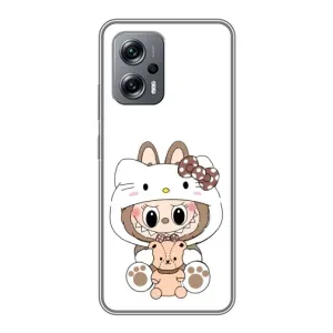 Чохол з принтом Лабубу для Xiaomi POCO X4 GT (Білий Лабубу)