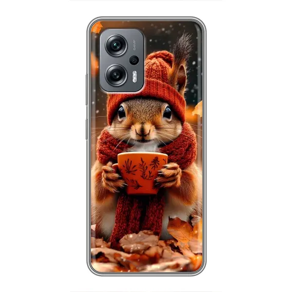 Чохол з малюнком «Білка з кавою» для Xiaomi POCO X4 GT Чохол з малюнком «Білка з кавою» для Xiaomi POCO X4 GT
