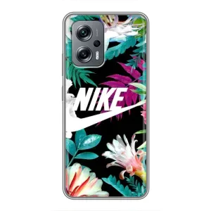 Силіконовый Чохол на Xiaomi POCO X4 GT з картинкою НАЙК (Квітковий Nike)
