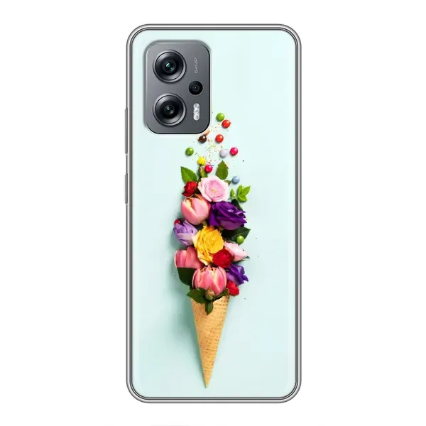 Чехол с рисунком «Цветок-мороженное» для Xiaomi POCO X4 GT Чехол с рисунком «Цветок-мороженное» для Xiaomi POCO X4 GT