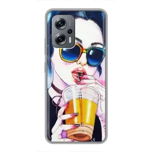 Чехол с картинкой Модные Девчонки Xiaomi POCO X4 GT (Девушка с коктейлем)