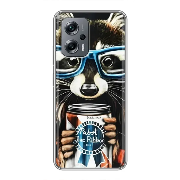 Чехол с рисунком «Енот в очках» для Xiaomi POCO X4 GT Чехол с рисунком «Енот в очках» для Xiaomi POCO X4 GT