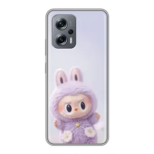 Чохол з принтом Лабубу для Xiaomi POCO X4 GT (Фіолетовий Лабубу)