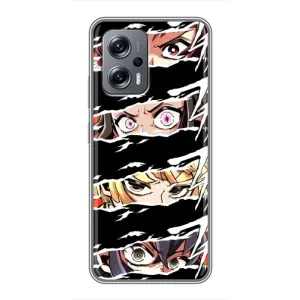 Силиконовые чехлы с глазами Anime для Поко X4 GT (Глаза на чорном)