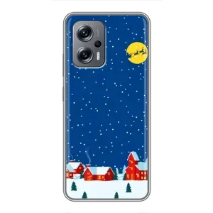 Силиконовый бампер на рождество для Xiaomi POCO X4 GT (Город в снегу)