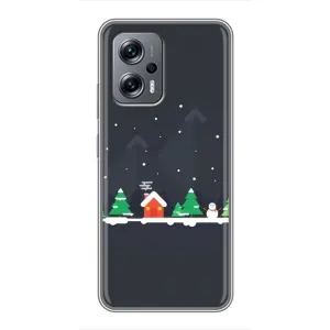 Силиконовый бампер на рождество для Xiaomi POCO X4 GT (Город зимний)
