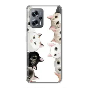 Силиконовый чехол с котиком для Xiaomi POCO X4 GT (Коты)