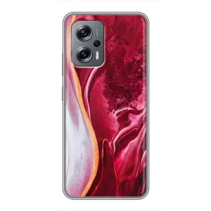 Чехлы с тематикой "Мрамор" на Поко X4 GT (Красный мрамор)