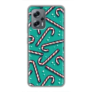 Силиконовый бампер на рождество для Xiaomi POCO X4 GT (Леденцы)