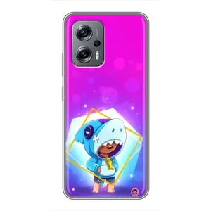 Чехол Бравл Старс для Xiaomi POCO X4 GT (Леон в костюме Акулы)