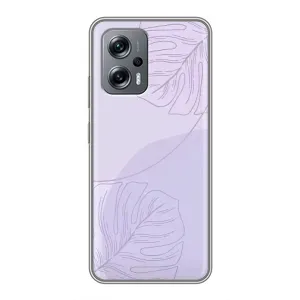 Чохол квітковий дизайн для Xiaomi POCO X4 GT (Монстера фіолетова)