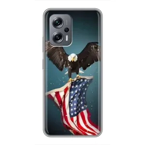 Чехол Флаг USA для Xiaomi POCO X4 GT (Орел и флаг)