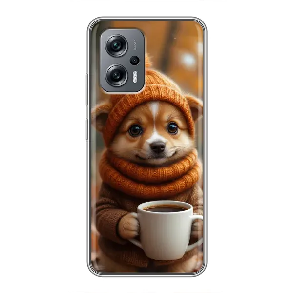 Чохол з малюнком «Песик з кавою» для Xiaomi POCO X4 GT Чохол з малюнком «Песик з кавою» для Xiaomi POCO X4 GT