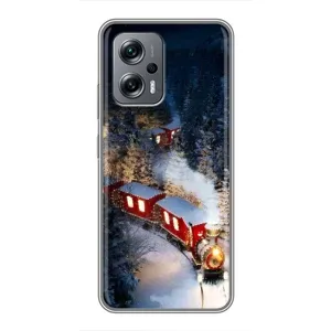 Силиконовый бампер на рождество для Xiaomi POCO X4 GT (Поезд)
