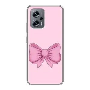 Чехол банты для Xiaomi POCO X4 GT (Розовый бантик)