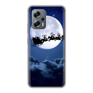 Чехол Санта Клаус для Xiaomi POCO X4 GT (Санта - луна)