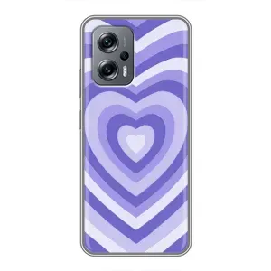 Чехлы с тематикой "Маленькие Сердечки" на Xiaomi POCO X4 GT (Сердце фиолет)