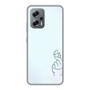 Чехлы (Знак сердечка) на Xiaomi POCO X4 GT (Сердце на голубом)