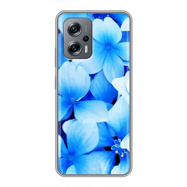 Чехол с рисунком «Синие цветы» для Xiaomi POCO X4 GT Чехол с рисунком «Синие цветы» для Xiaomi POCO X4 GT