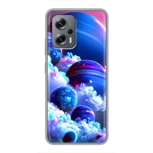 Чехлы КОСМОС для Xiaomi POCO X4 GT (Синие планеты)