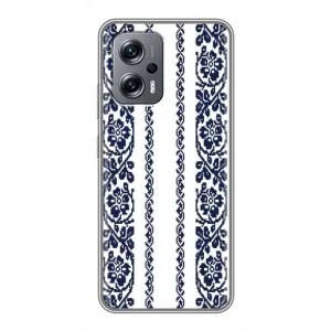 Силиконовый Чехол на Xiaomi POCO X4 GT с картинкой Вышиванки (Синяя вышиванка)