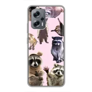 Силиконовый Чехол с Енотами на Xiaomi POCO X4 GT (Смешные Еноты)