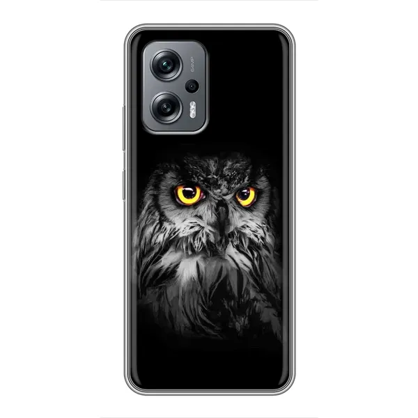 Чехол с рисунком «Сова на чёрном» для Xiaomi POCO X4 GT Чехол с рисунком «Сова на чёрном» для Xiaomi POCO X4 GT