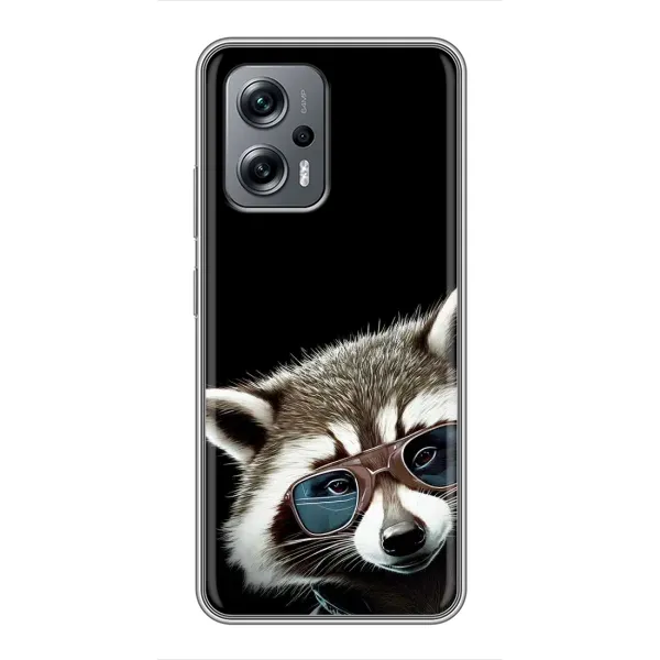 Чехол с рисунком «Стильный Енот» для Xiaomi POCO X4 GT Чехол с рисунком «Стильный Енот» для Xiaomi POCO X4 GT