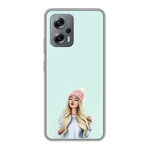 Силиконовый Чехол на Xiaomi POCO X4 GT с картинкой Стильных Девушек (В шапке)