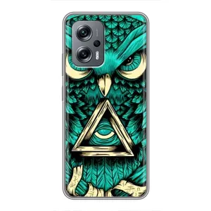 Чохли з принтом СОВИ для Xiaomi POCO X4 GT (Зелена сова)