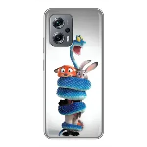 Силиконовый чехол с принтом Зоотрополіс для Xiaomi POCO X4 GT (Змея Зоо)