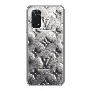 Текстурный Чехол Louis Vuitton для Поко X4 про 5джи (Бежевый ЛВ)