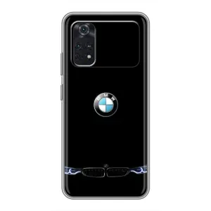 Силиконовый бампер с картинкой машины на Xiaomi POCO X4 Pro 5G (Черный BMW)